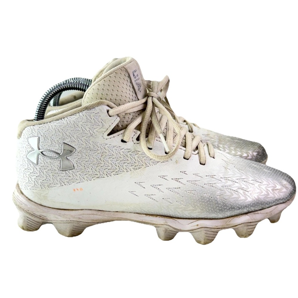 Under Armour Spotlight Franchise RM 4.0 Football Cleats Mens Sz 7.5 White Silver